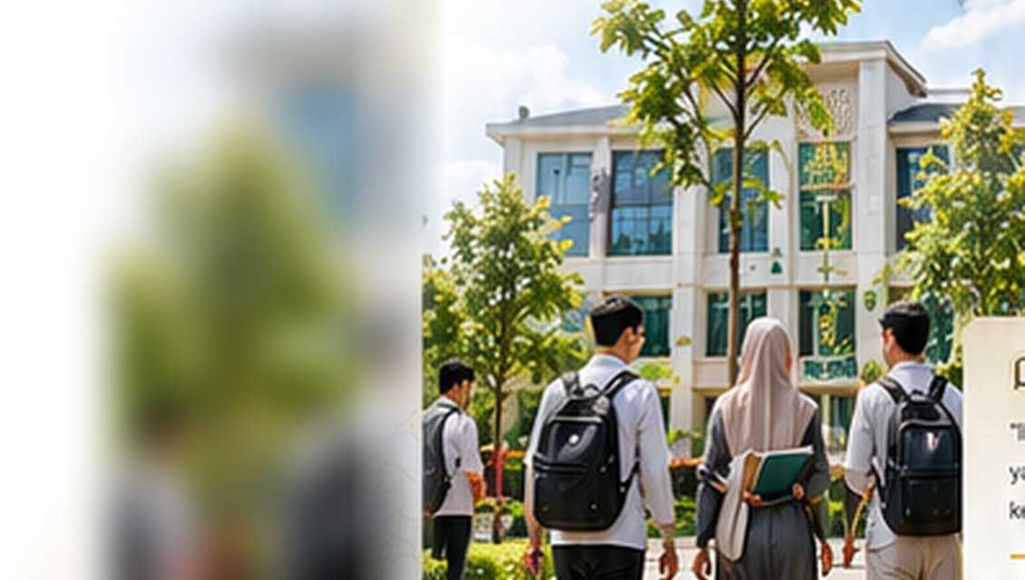 Suasana mahasiswa di lingkungan kampus Islami